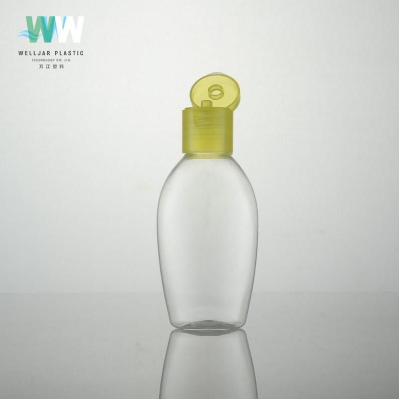 60ml Plastic Pet Flat Bottle with Flip Lid