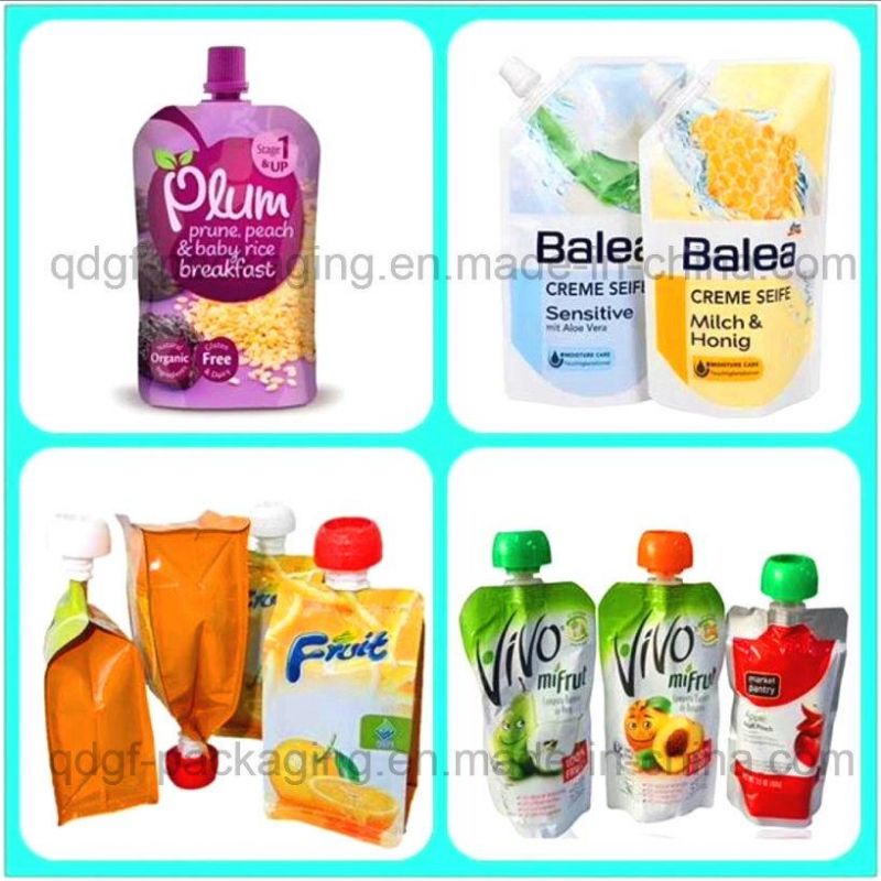 Plastic Food Packaging Shaped Spout Stand up Bag Liquid Bag Water Packaging, Beverage, Squeeze Pouch Spout Pouch Bags.