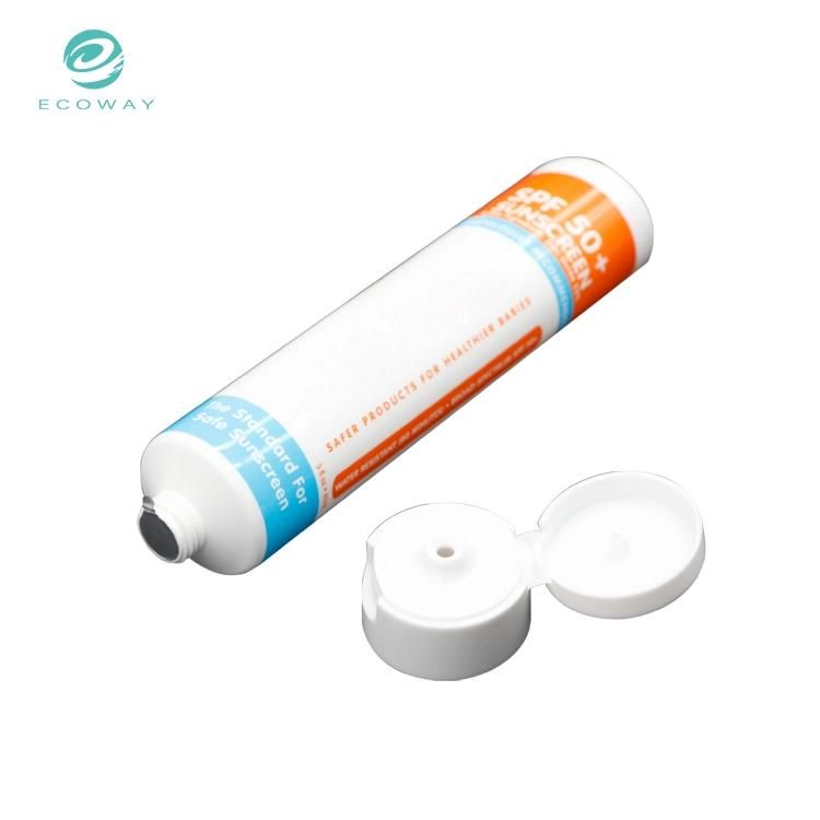 Foil Sealing White Ordinary Flip Cover 89ml Large Capacity Custom Offset Sunscreen Tube