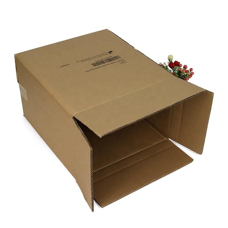 Disposable Recycle Black Printing Kraft Paper Packaging Shipping Corrugated Carton Box