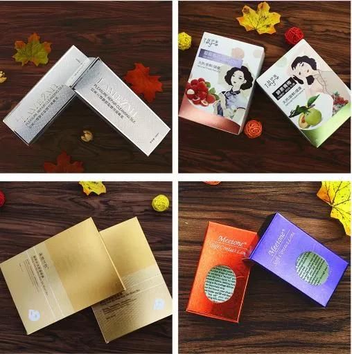 Wholesale Customized UV Color Printing Loge Cosmetic Perfume Lipstick Mask Cream Packaging ODM Single Laser Bronzing Matte Gold Cardboard Folding Box