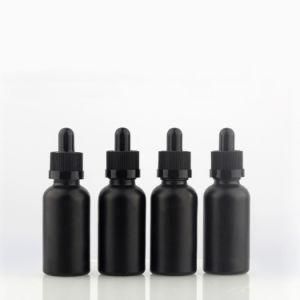 30ml 1oz Black Color Spray Essential Oil Bottles Glass with Plastic and Rubber Lid