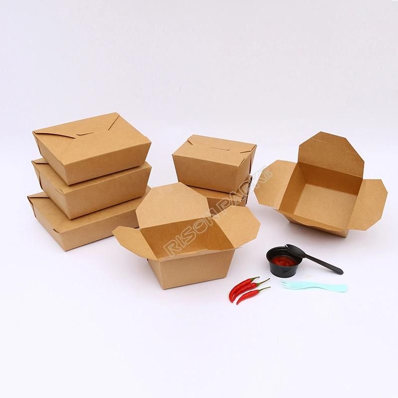 Paper Snack Food Box, Bio Degradable Cardboard Lunch Box, Custom Printed Disposable Catering Lunch Box