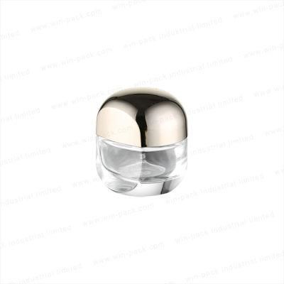 Custom Clear Cosmetic Face Cream Containers Jars with Golden Cap 50g