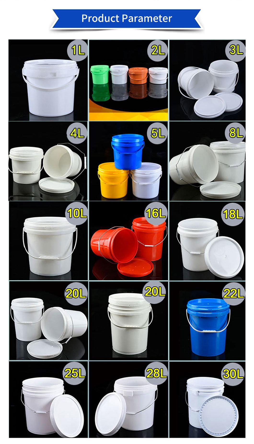 Customized Color Industrial Grade Plastic Bucket for Oil Paint Storage with Lid & Handle