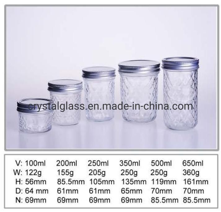 Mini Glass Honey Jam Container Jar 25ml with Lid 30ml 50ml
