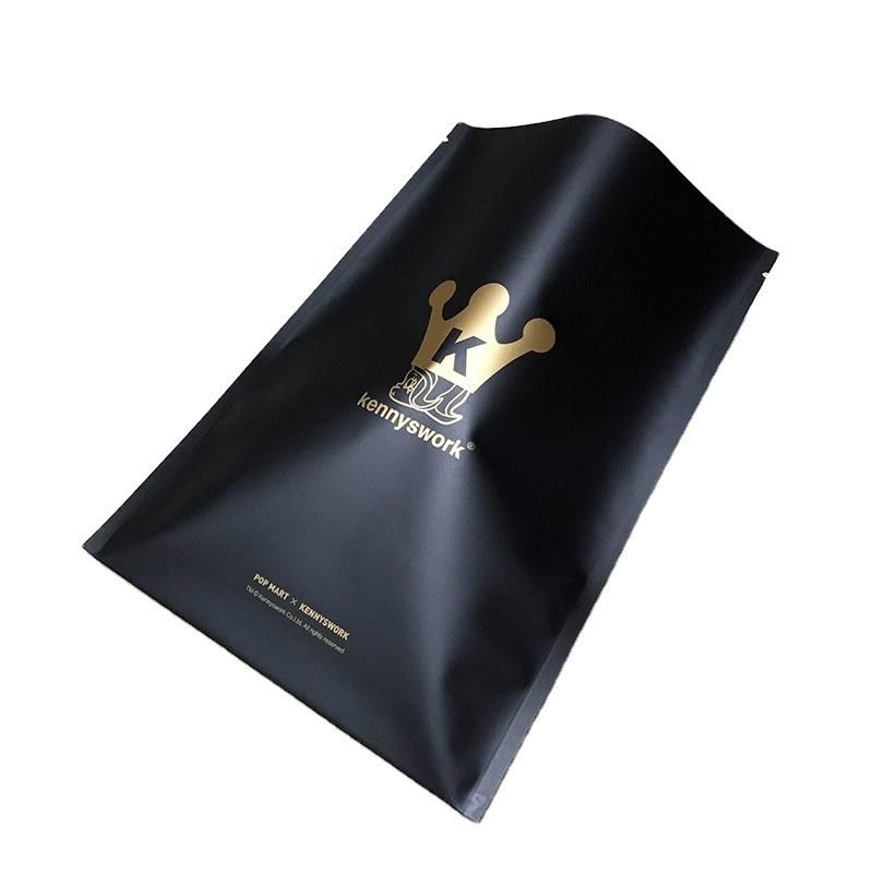 Logo Printed Top Zip Matte Black Color Stand up Smell Proof Mylar Bag 1g