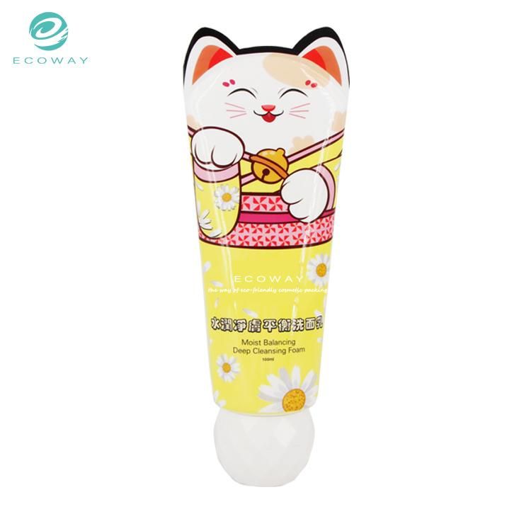 100ml Cat Avatar White Note Head Spherical Edge Screw Cap Face Wash Tube