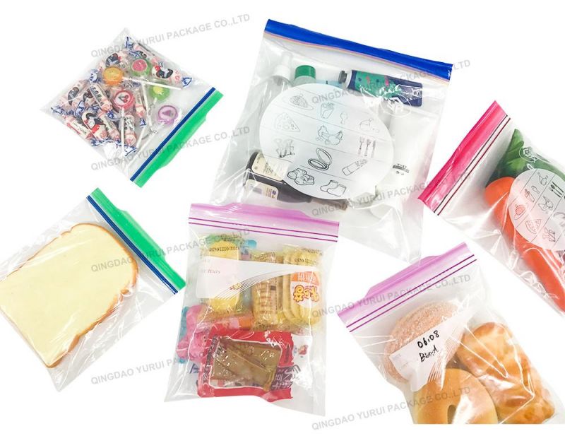 PE Food Storage Sandwich Bag with Writable Stripes