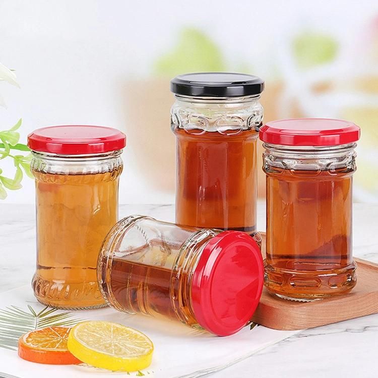 Round 400g Honey Food Grade Honey Spice Glass Jars Container