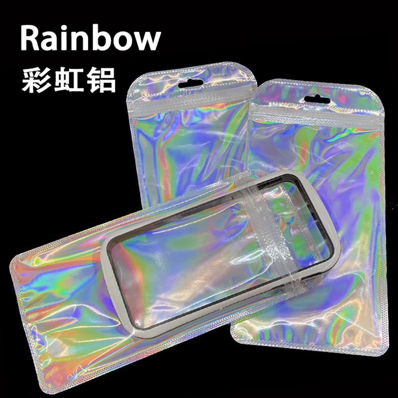 Clear Materials Plastic Bag for Mobile Cover Hologram Zipper Bag