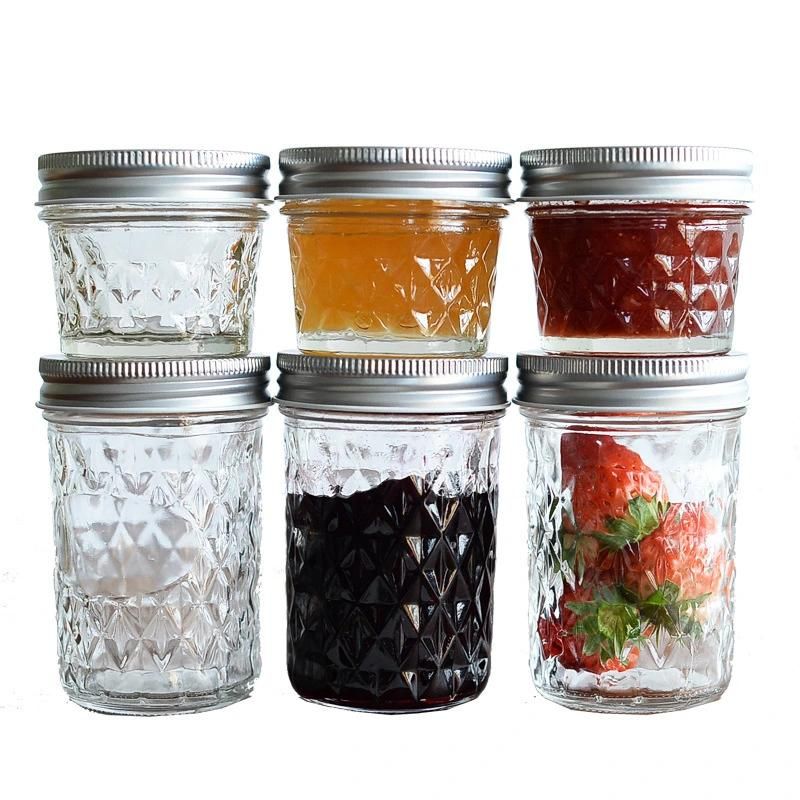 Crystal Glass Jam Jar for Caviar with Aluminium Lids