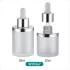 30ml 50ml Round Glass Dropper Bottles with 20mm Silver Aluminum Rubber Pipette Dropper Cap