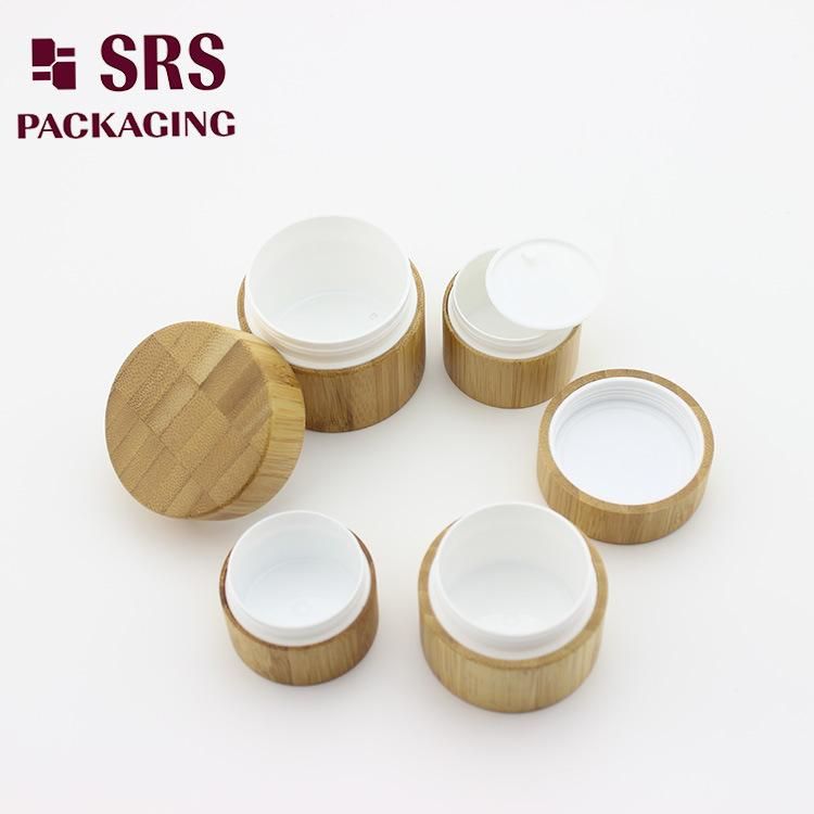 15g 30g 50g 80ml 100ml 120ml Cream Container Eco-friendly Bamboo Wooden Cap Acrylic Frost/Clear Glass Cosmetic Plastic Airless Pump Bottle/Jar