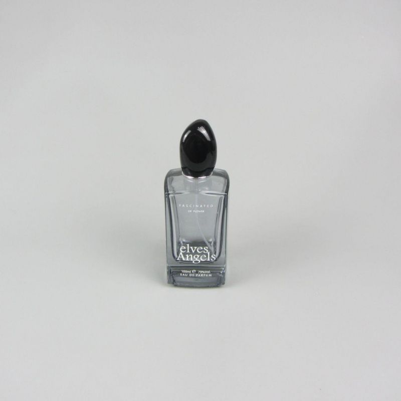 Most Popular 100ml Crimp Square Design Glass Perfume Bottle