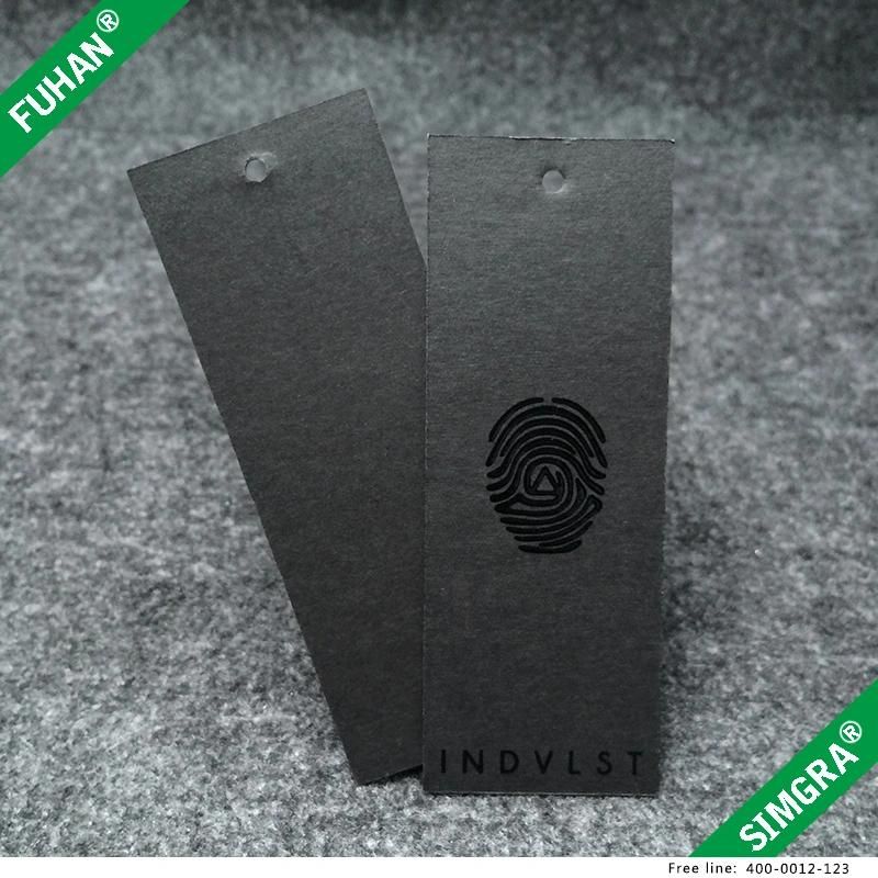 Black Patterned Gloss Coating Black Paper Hang Tag