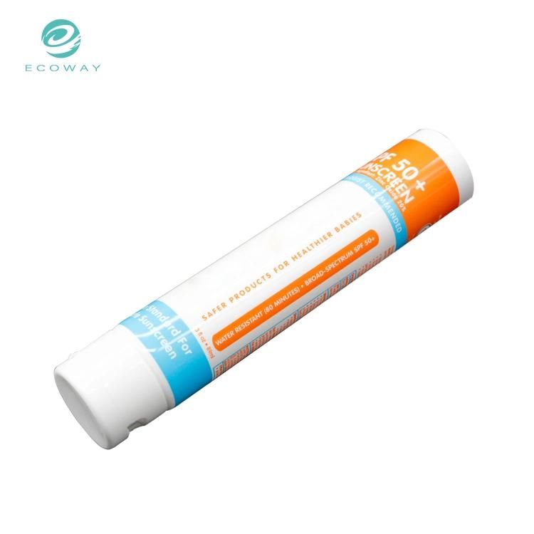 Foil Sealing White Ordinary Flip Cover 89ml Large Capacity Custom Offset Sunscreen Tube