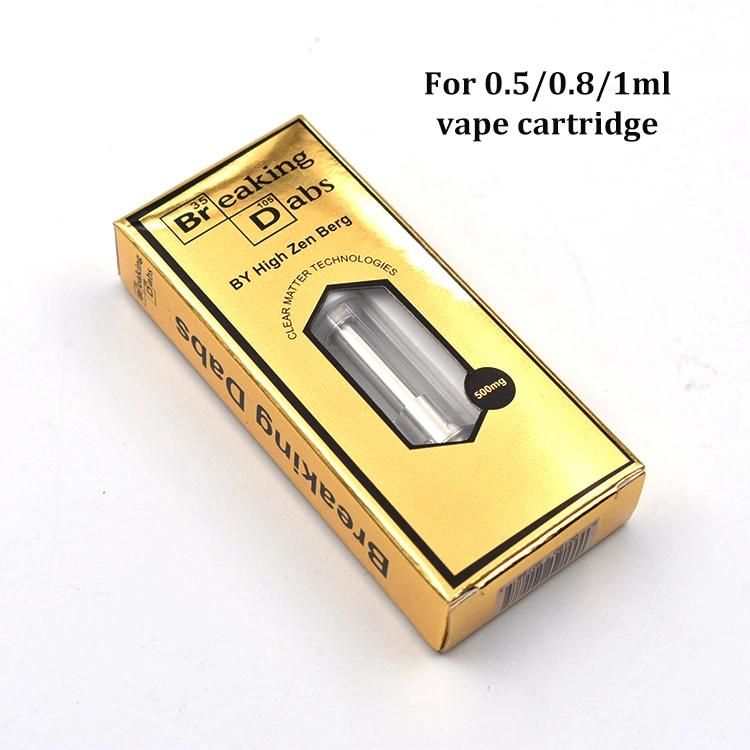 High Quality Luxury Gold Vape Cartridge Packaging