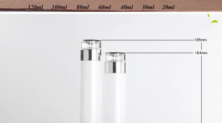 Pearl White Empty Lotion Bottles in Bulk with Silver Pump