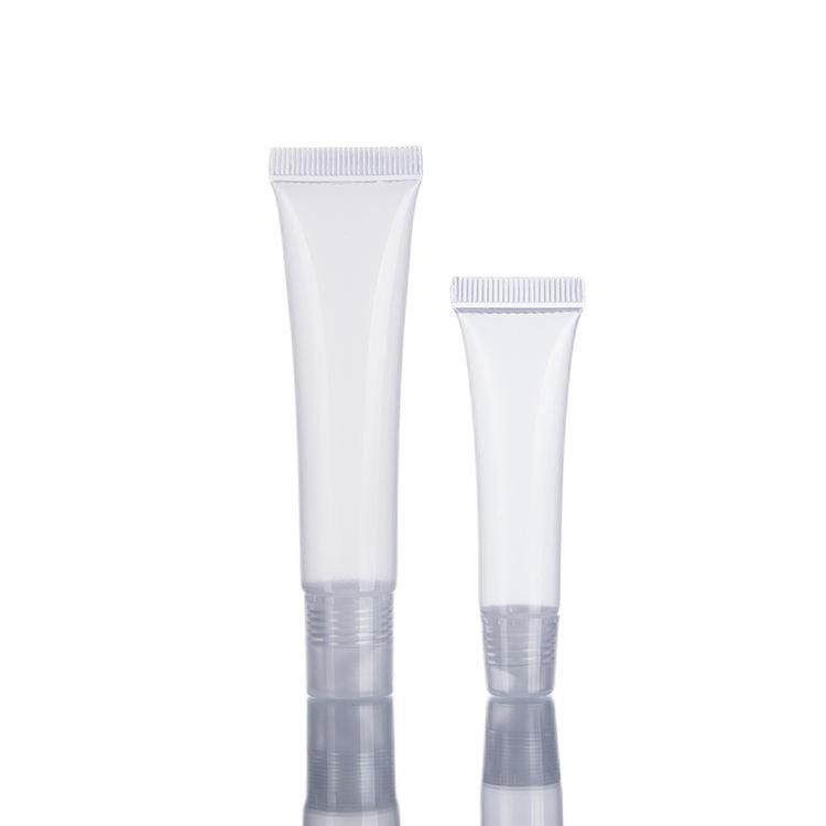 15ml Clear Lip Gloss Tube Soft Plastic Packaging Matte Screw Cap