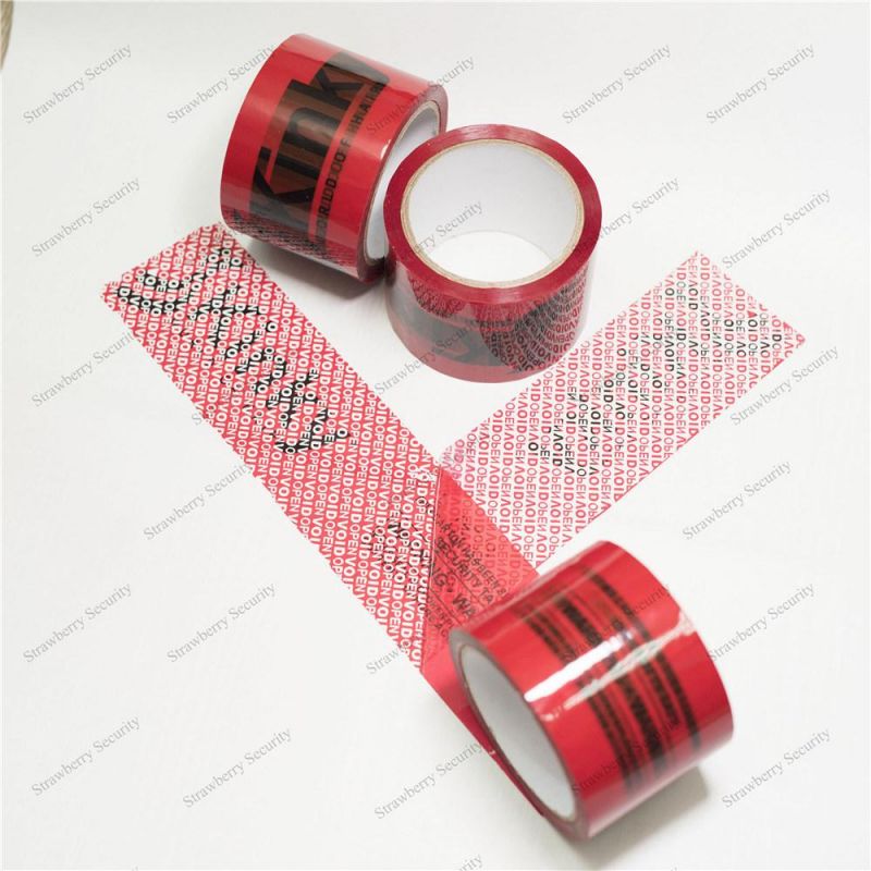 Tamper Evident Security Packaging Tape "Void Open" Message If Removed