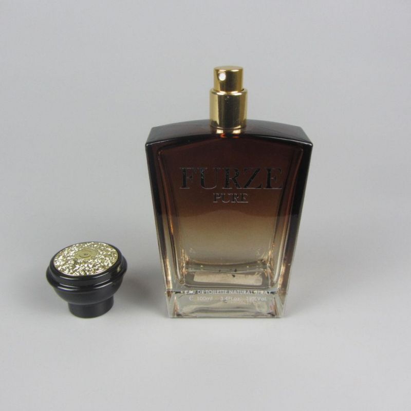 100ml Black Men White Metal Cap Empty Glass Perfume Bottle