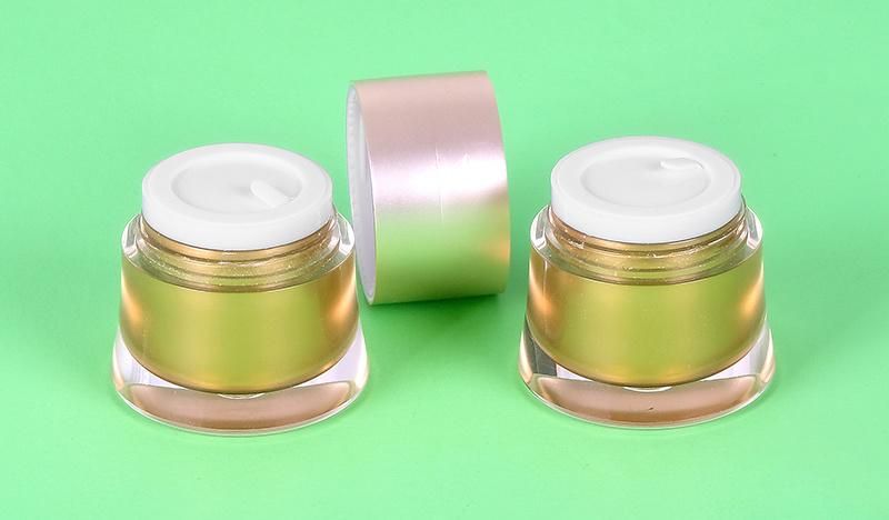 10g*2 Latest Design Luxury Two Empty Gold Plastic Cream Jar for Day Cream Night Cream