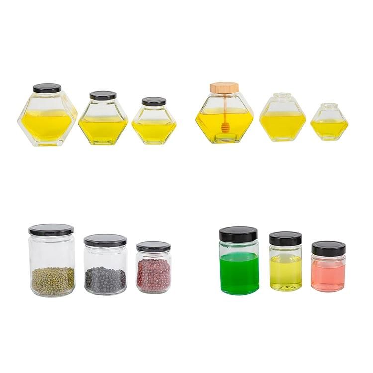 350ml 240ml 212ml Jam Glass Jar Food Canning Packaging Glass Jam Honey Pickles Jars with Metal Lid