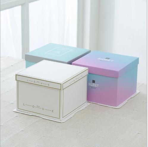 Wholesale 4 "6" 8 "10" 12 "Birthday Party Wedding Cupcake Box Western Pastry Baking Box Color Paper Window Cake Shaped Packaging Box