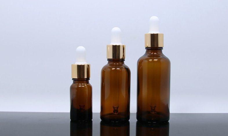 30ml Amber Boston Round Empty Essential Oil Glass Dropper Bottle