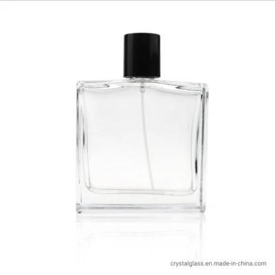 100ml Flat Square Glass Perfume Bottle with Metal Spray Head