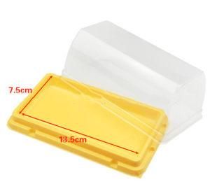 Rectangle Yellow Base with Clear Lid Plastic Cake Box