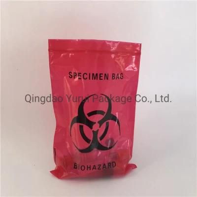 Custom Color Laboratory Use LDPE Plastic Disposal Biohazard Specimen Transport Bags