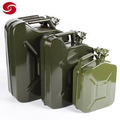 Green Steel Military Gasoline Fuel Tank Petrol Jerrycan 20 Liter 5 Gallon Gal Oil Jerry Can for Outdoor