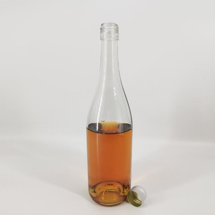 750ml Clear Glass Bottle with Screw Cap for Juice Beverage