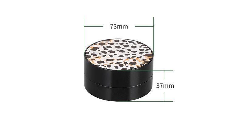 Elegant Round Black Customized Empty Silica Gel Air Cushion Box Bb Cushion Case with Silica Gel Sifter