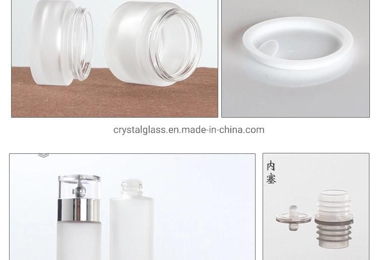 Crystal Glass Cosmetic Jars with Slver Caps 20g 30g 50g