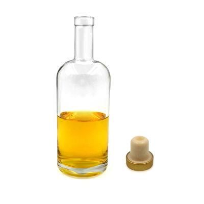 500ml 700ml 750ml 1000ml Mini Empty Beverage Rum Gin Whisky Spirit Vodka Glass Liquor Bottle with Cork Cap