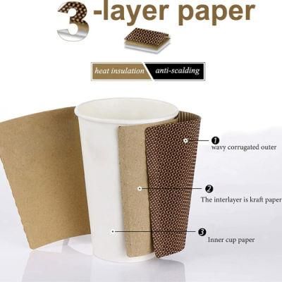 Disposable Customized Printing Single Wall Paper Cups with Lids for Coffee