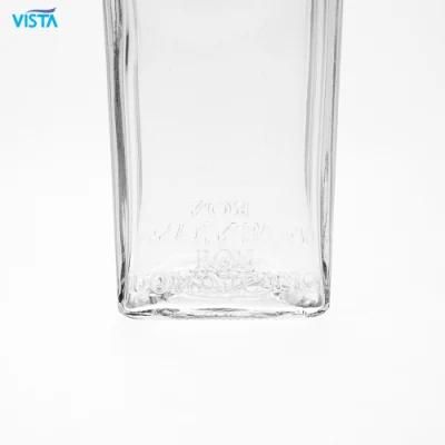 700ml Vodka Square High Flint Glass Bottle Screw Cap