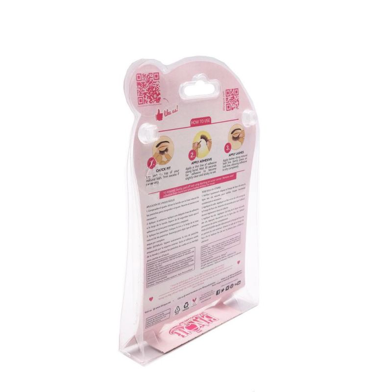 Cosmetics eyelash clamshell blister with paper card