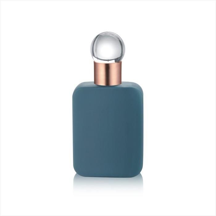 100ml Empty Square Blue Body Cosmetic Plastic Bottle for Lotion Packaging with Screw Cap