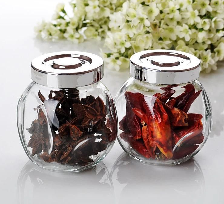 50ml 180ml 380ml 480ml  Dacetedd Round Glass Storage Spice Jar with Lid