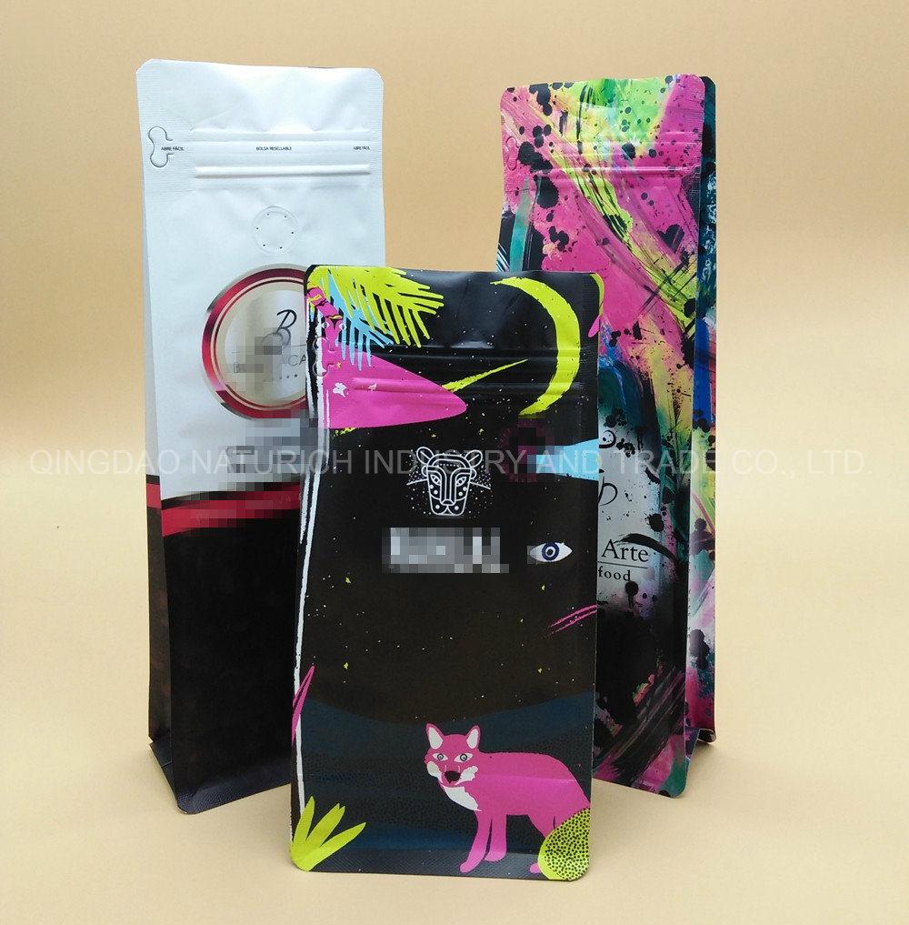 Wholesale Custom Plain Side Gusset Valved Pull Tab Zipper Matte 12 Oz Coffee Bags