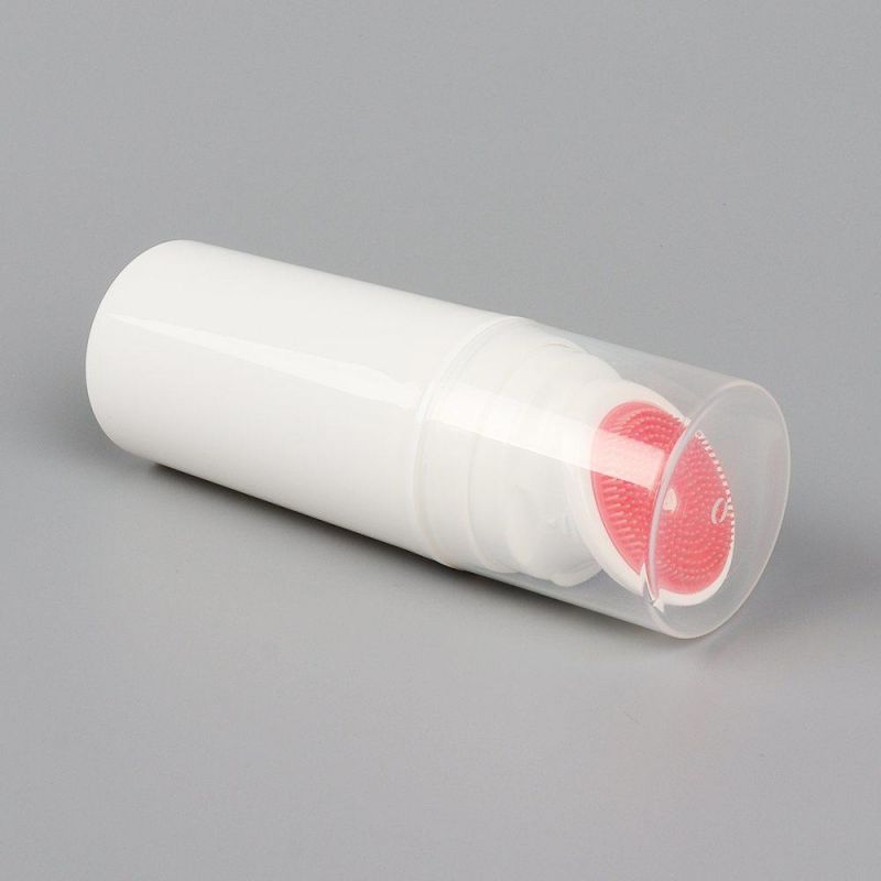 2022 New Design D40mm Face Wash Plastic Cosmetic Silicone Massage Tube with Brush Applicator