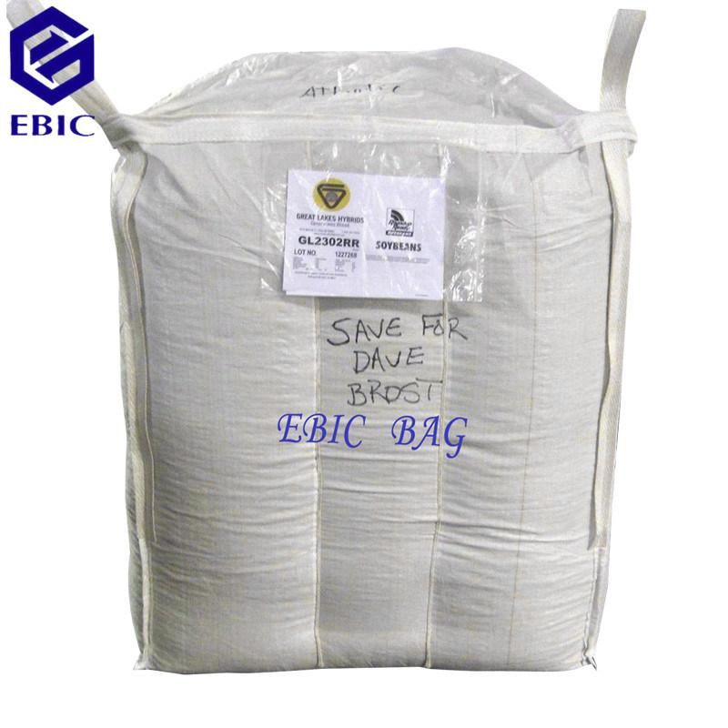 2750lbs Corner Loops Baffle Cubic Sand Sling Ton Jumbo Bulk FIBC Q Ventilated Firewood Fertilizer Cement PP Packing Plastic Big Bag Super Sack