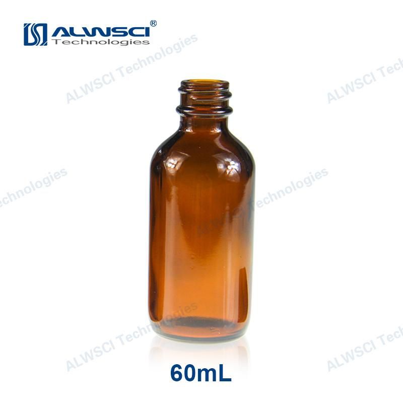 Alwsci Narrow Mouth 500ml 28-400 Boston Round Amber Glass Bottle