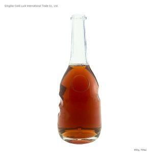 700ml Clear Factory Supply Handprint Glass Liquor Bottle