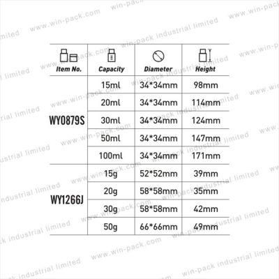 15ml 20ml 100ml Nice White Square Acrylic Lotion Sprayer Bottle