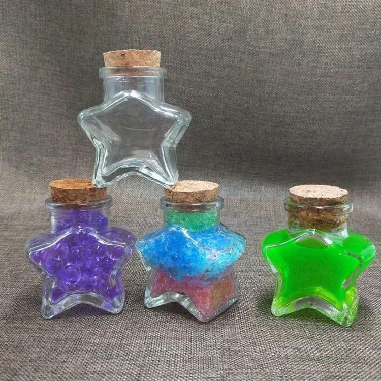 Empty Star Shape Gift Glass Bottle Round Shape Glass Jar Pudding Bottle